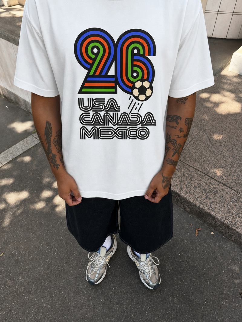 Off Supply World Cup 26 White T-Shirt – model front