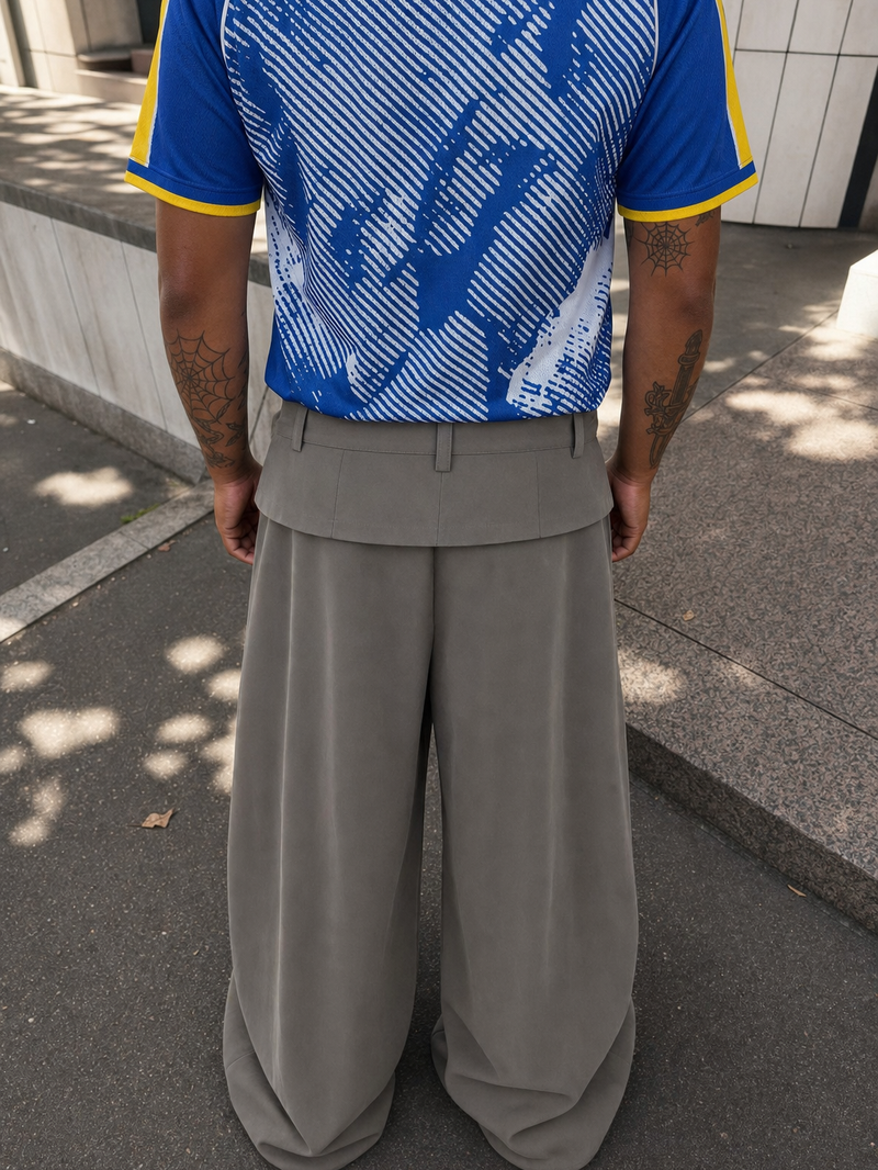 Off Supply Horizon Gray Trousers – model back