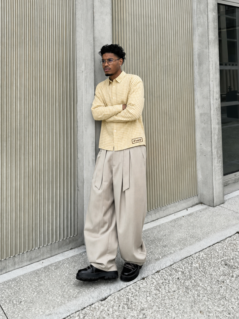 OFF SUPPLY EVERYDAY PALM SHIRT IN YELLOW – model front