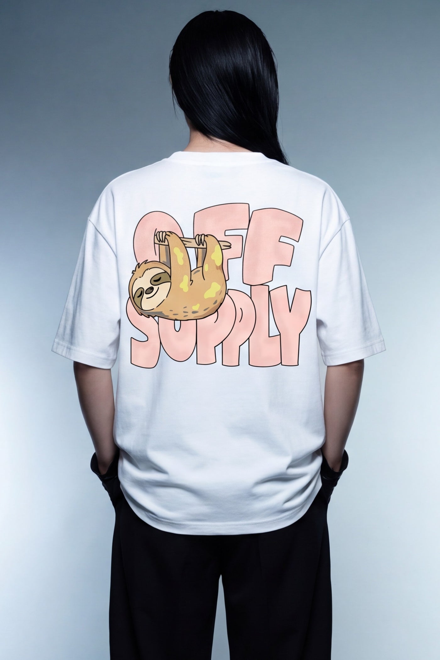monkey-tshirt-white model back