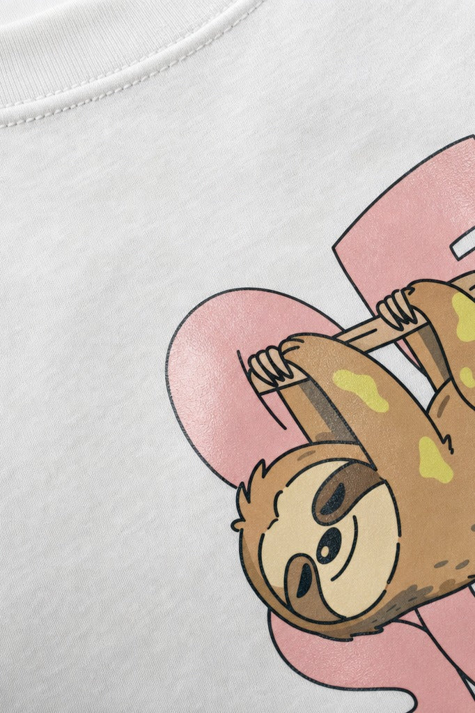 Close-up fabric detail - MONKEY TSHIRT WHITE