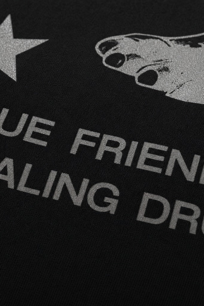 Close-up fabric detail - Off supply Music Drug Black T-shirt