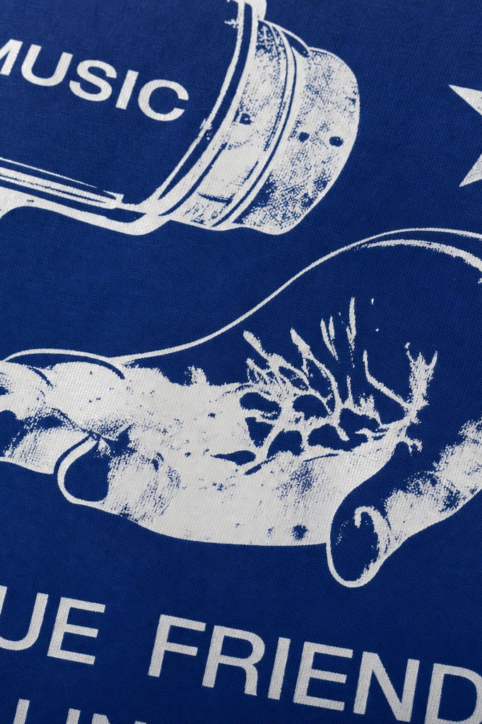 Close-up fabric detail - Off supply Music Drug Blue T-shirt