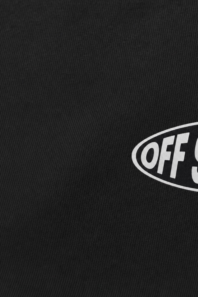 Close-up fabric detail - Off supply The crab black t-shirt