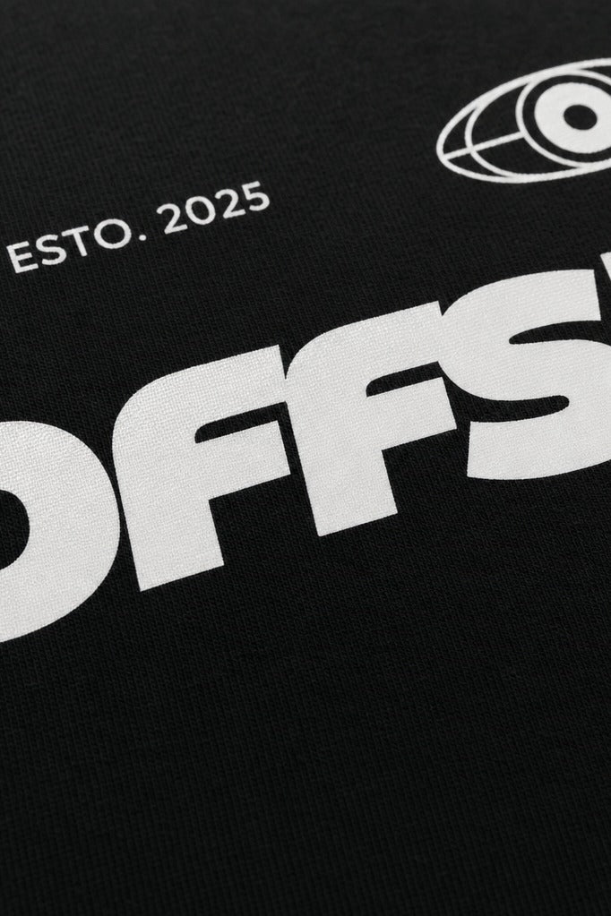 Close-up fabric detail - Off supply Together in Fashion black tshirt