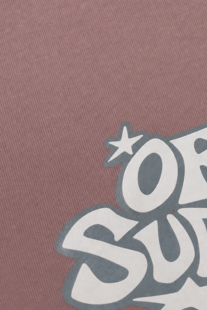 Close-up fabric detail - Off supply Two souls nude pink t-shirt