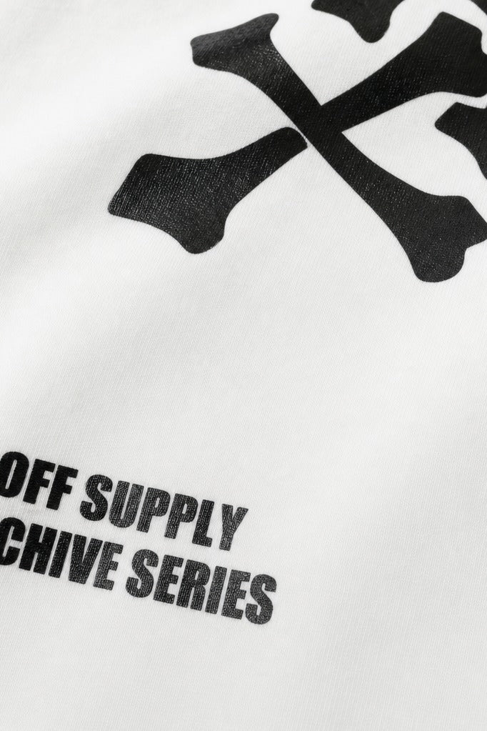 Close-up fabric detail - Off Supply Archive series Stacked Bones NYC Edit T-shirt