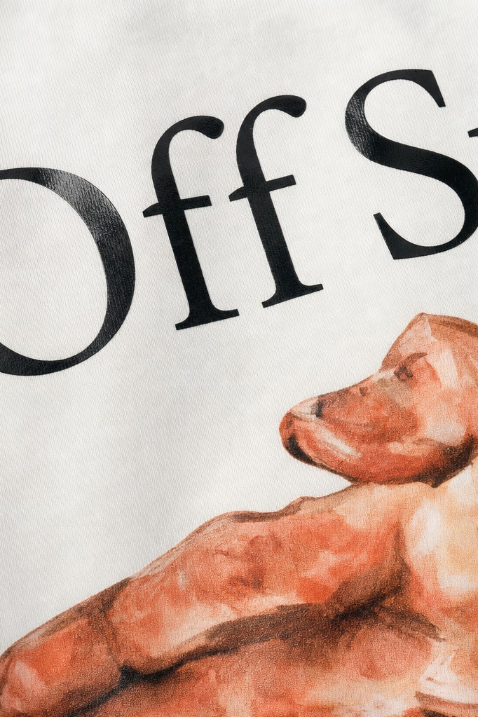 Close-up fabric detail - Off Supply Hands up Statement Graphic T-shirt