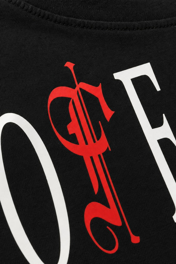 Close-up fabric detail - Off Supply Aurora Flames Statement T-shirt