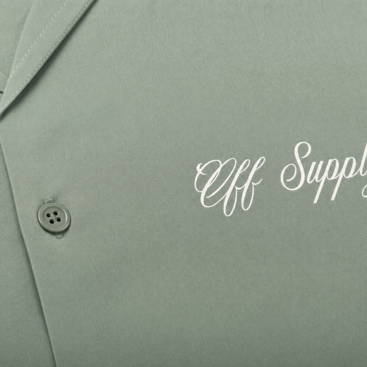 Off Supply Angelic Sage Green Bowling Shirt