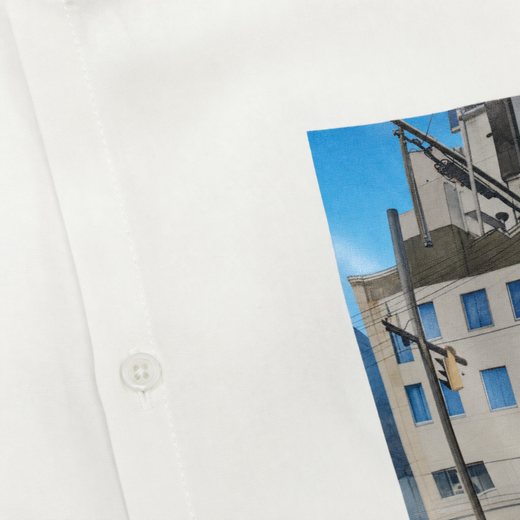 Off Supply In Transit White Bowling Shirt