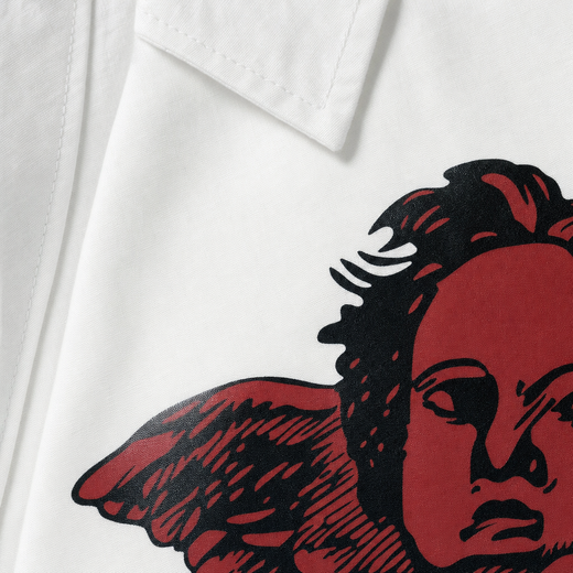 Off Supply Lost In Thoughts White Bowling Shirt