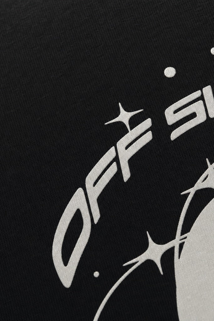 Close-up fabric detail - Off Supply Cosmic Motion Black T-Shirt