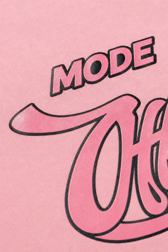Close-up fabric detail - Off supply Devil Mode T- Shirt Pink