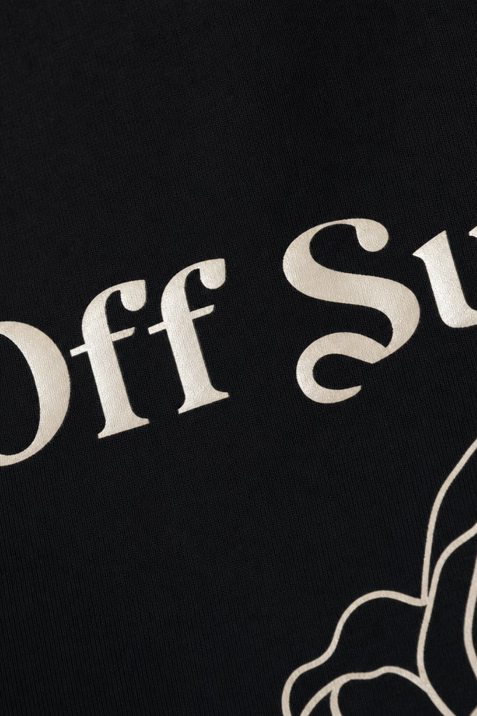 Close-up fabric detail - Off Supply Essence Black Crop Top
