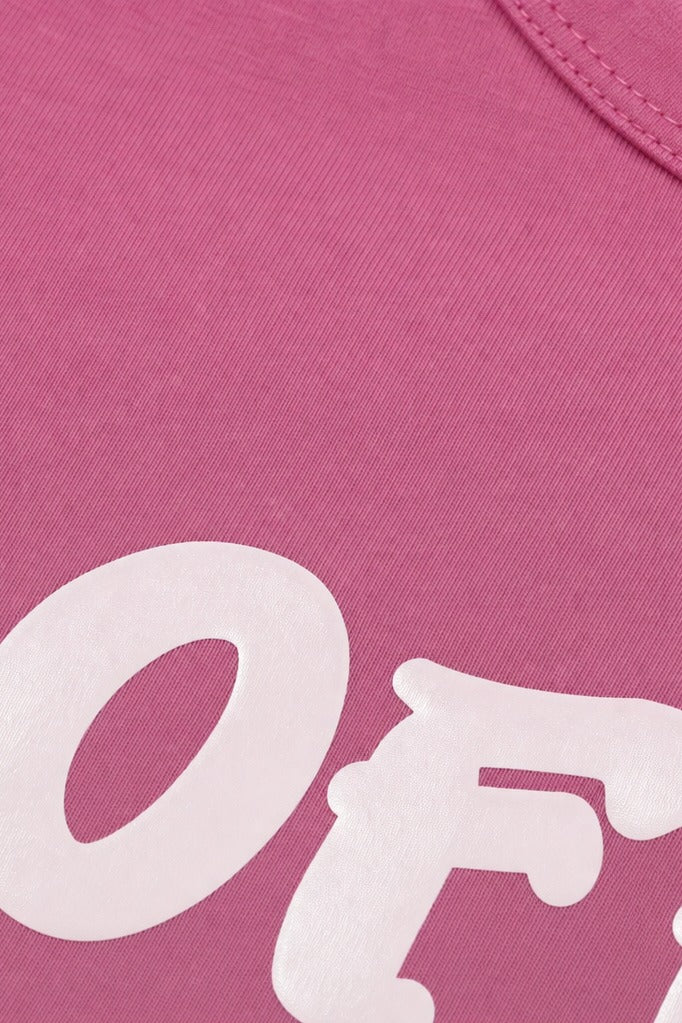 Close-up fabric detail - Off Supply Essence Pink Crop Top