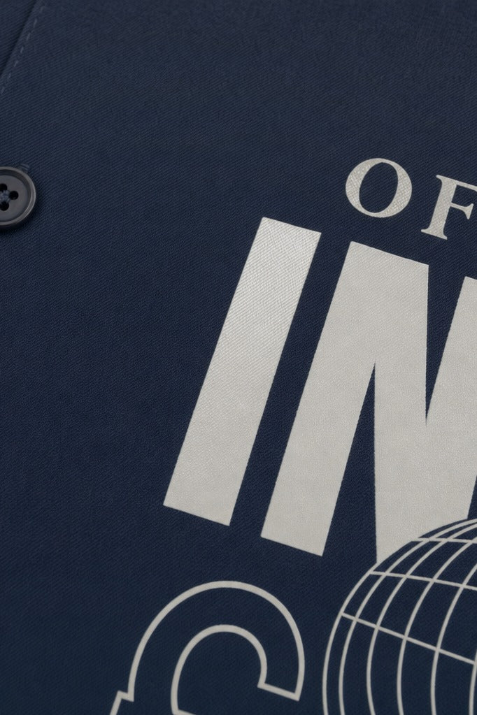 Close-up fabric detail - Off Supply Interests Shirt - Navy Blue