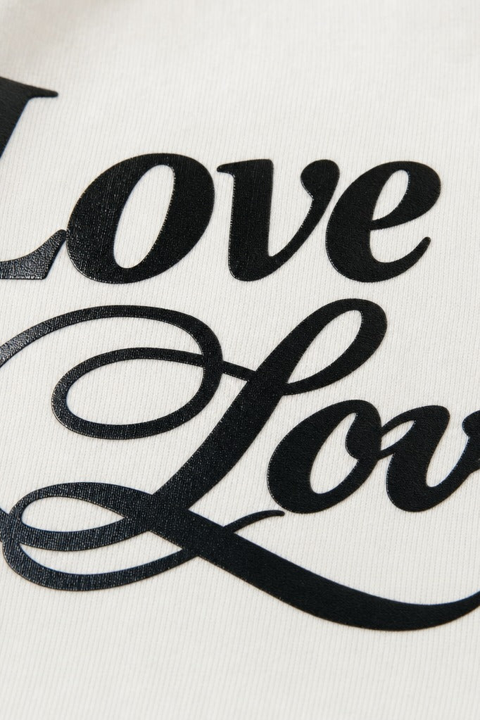 Close-up fabric detail - Off Supply Love One White Bowling Shirt