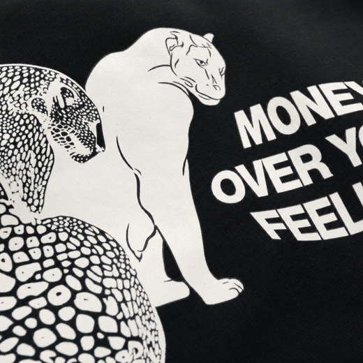 Off Supply Money Over Feelings Bowling Shirt - Black