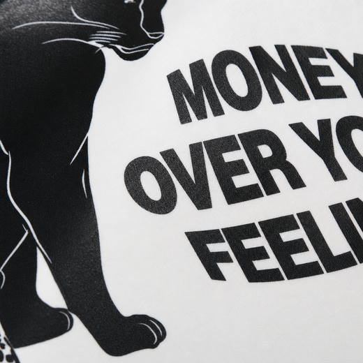 Off Supply Money Over Feelings Bowling Shirt - White