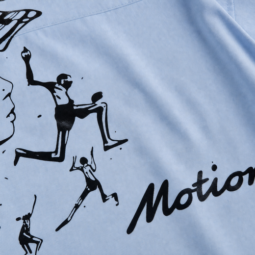 Off Supply Motion Bowling Shirt - Ice Blue
