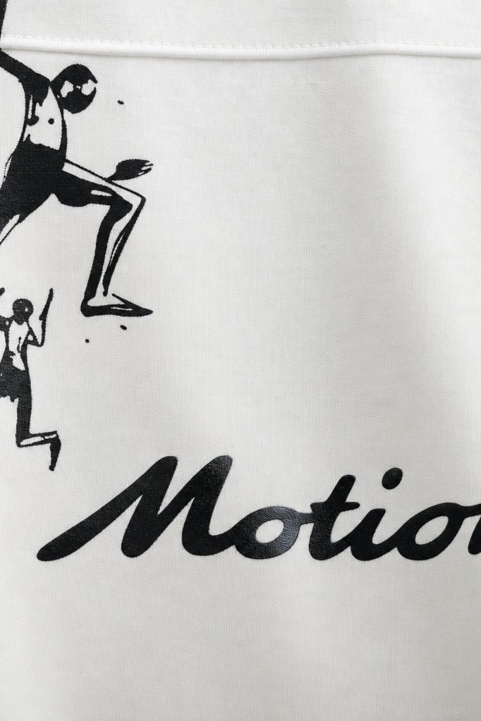 Close-up fabric detail - Off Supply Motion Bowling Shirt - White
