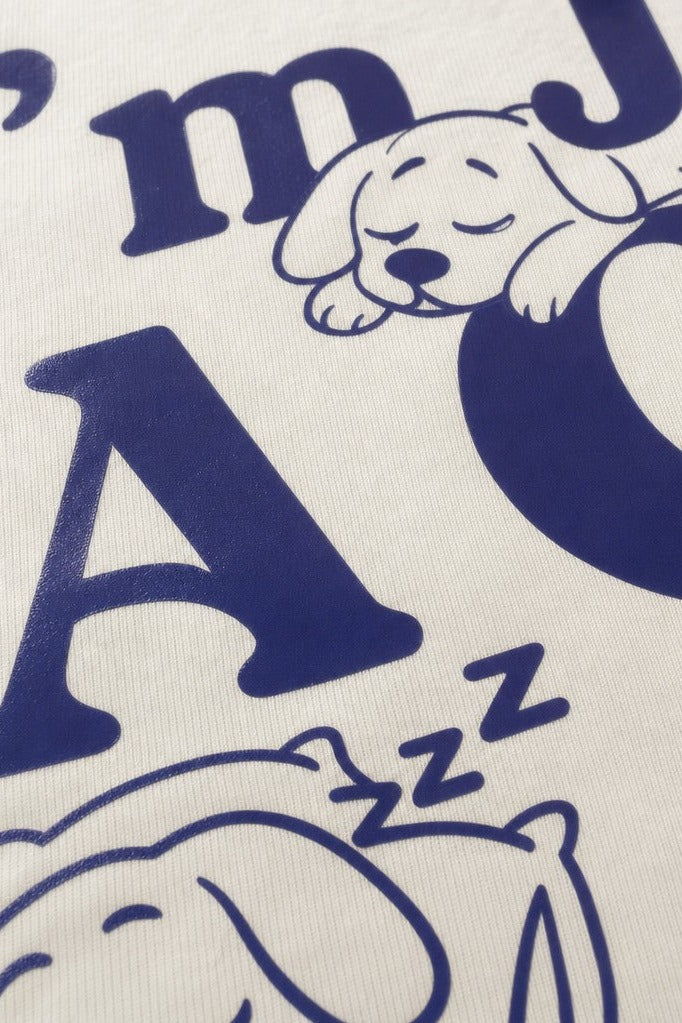 Close-up fabric detail - A GIRL OFF SUPPLY T-SHIRT