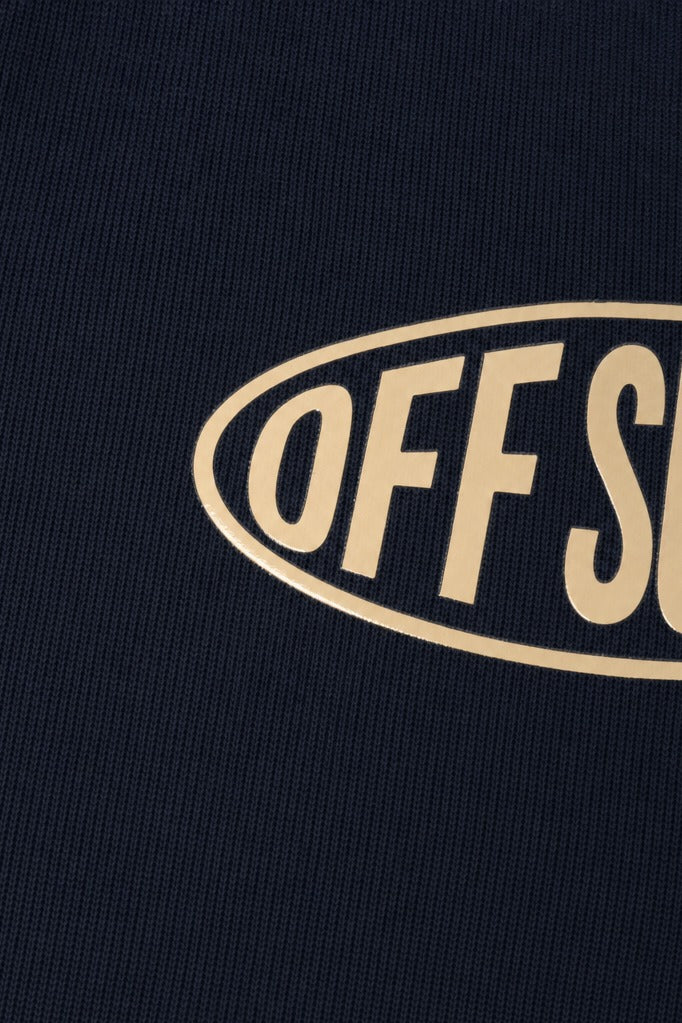 Close-up fabric detail - Self Love Off Supply Navy Bowling Shirt