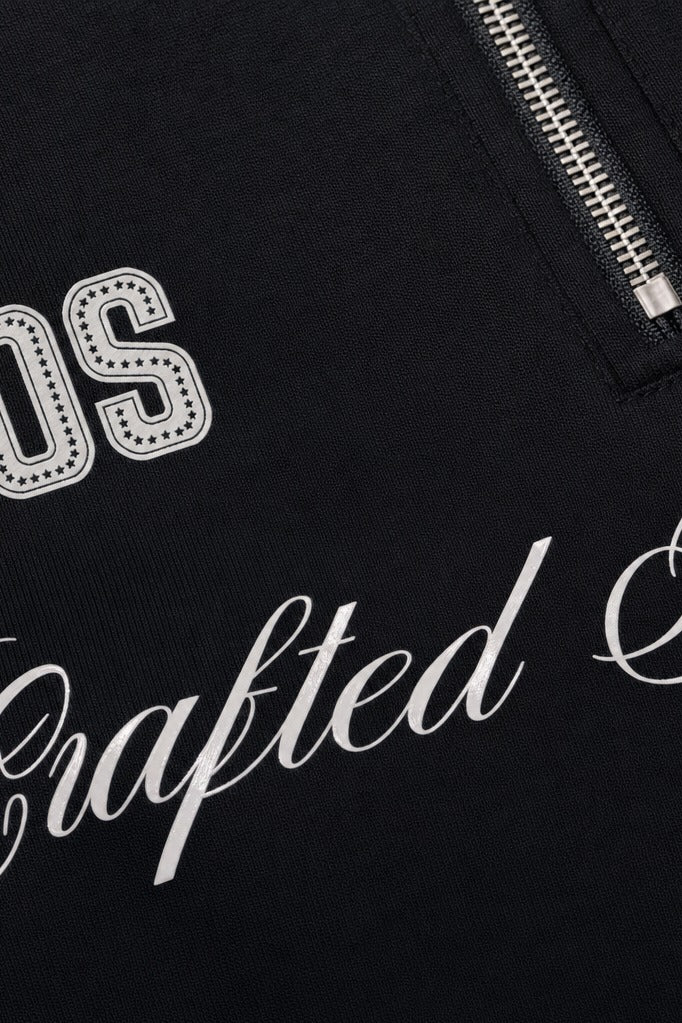 Close-up fabric detail - Off Supply Crafted For Legacy Black Quarter Zip T-shirt