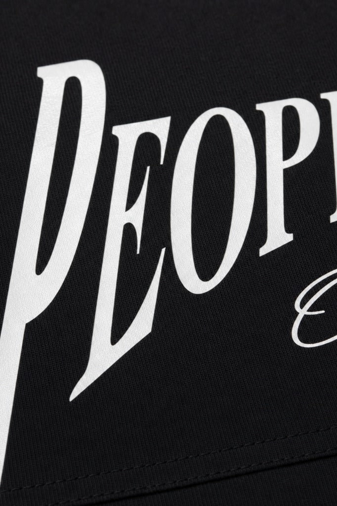 Close-up fabric detail - Off Supply People of Culture Black Bowling Shirt