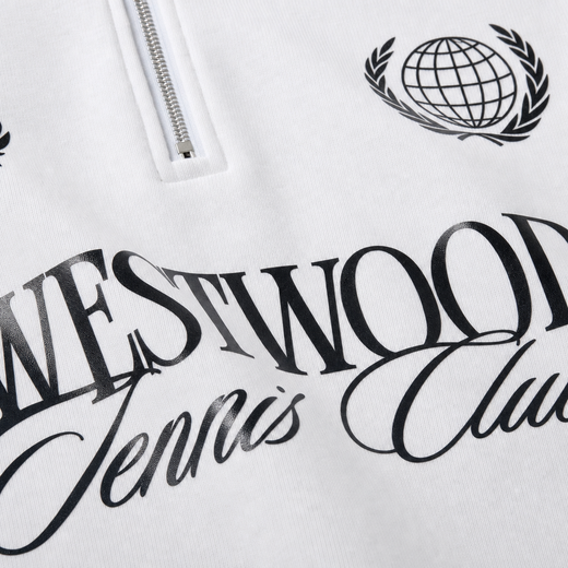 Off Supply Westwood Tennis Club White Quarter Zip T-shirt