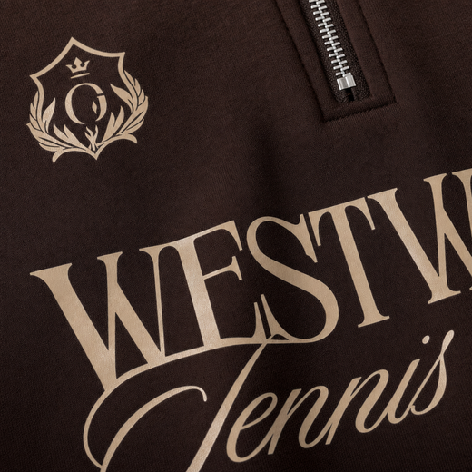 Off Supply Westwood Tennis Club Brown Quarter Zip T-shirt