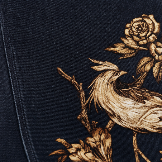 Off Supply Gilded Crane Embroidered Denim — Limited Edition