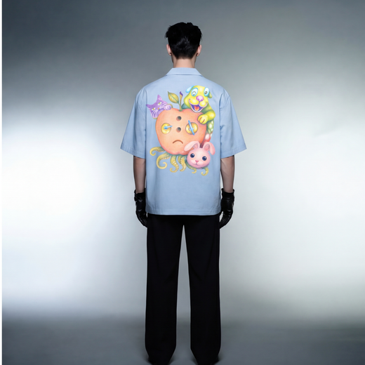 Off Supply Candy Meltdown Ice Blue Bowling Shirt