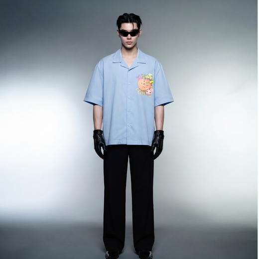 Off Supply Candy Meltdown Ice Blue Bowling Shirt