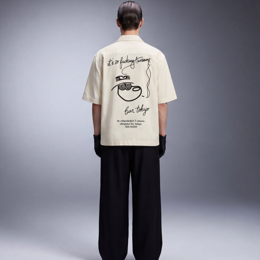 Off Supply Bar Tokyo Off White Bowling Shirt