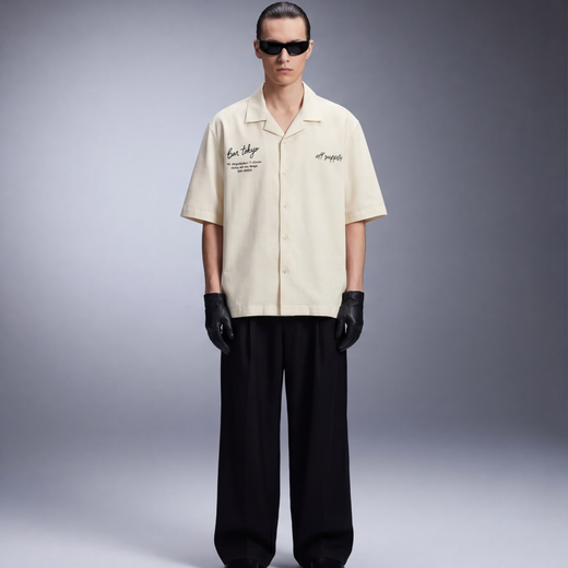 Off Supply Bar Tokyo Off White Bowling Shirt