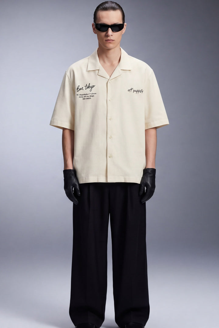 Off Supply Bar Tokyo Off White Bowling Shirt