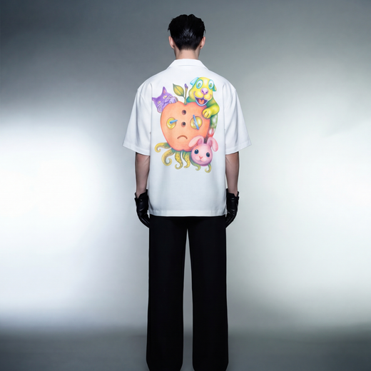 Off Supply Candy Meltdown White Bowling Shirt