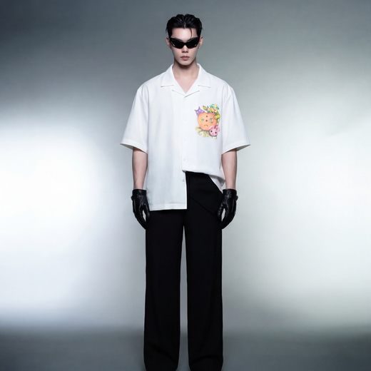 Off Supply Candy Meltdown White Bowling Shirt