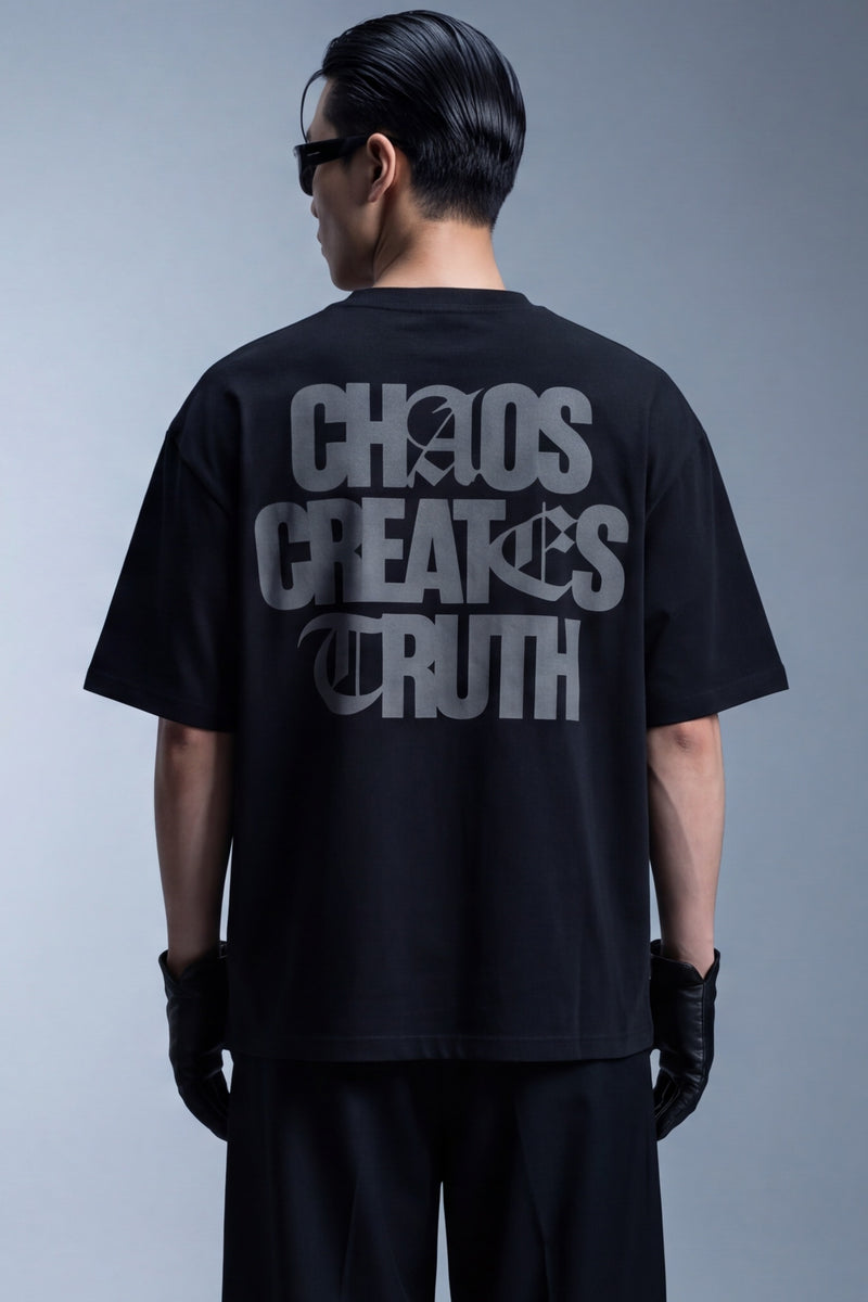 off-supply-chaos-creates-truth-t-shirt-black model back