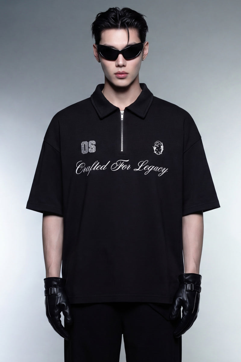 off-supply-crafted-for-legacy-black-quarter-zip-t-shirt model front