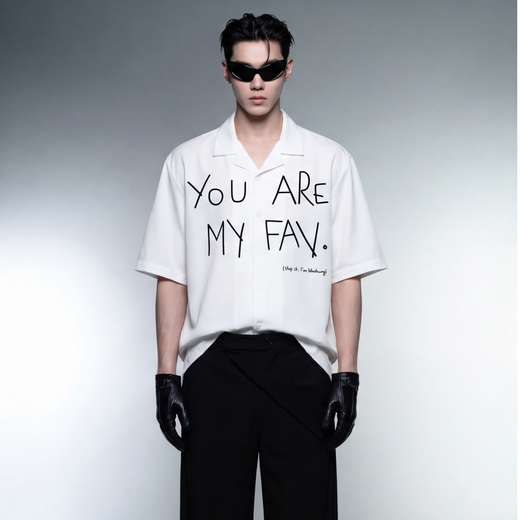 Off Supply Cupid_s Fav White Bowling Shirt