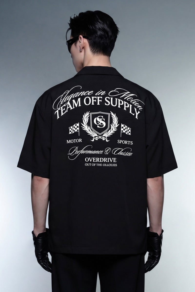 off-supply-elegance-in-motion-black-bowling-shirt model back
