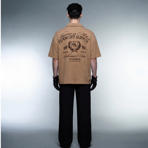 Off Supply Elegance In Motion Sand Quarter Zip T-shirt