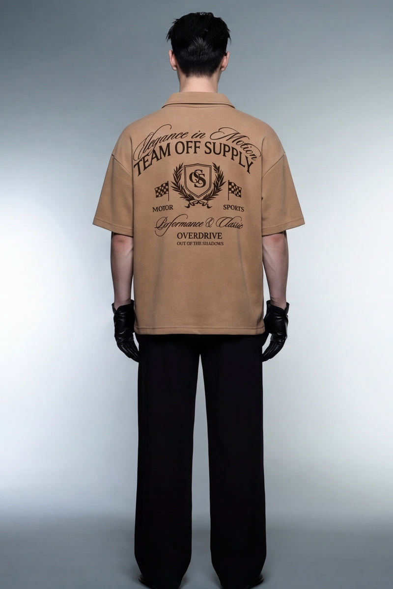 off-supply-elegance-in-motion-sand-quarter-zip-t-shirt model back