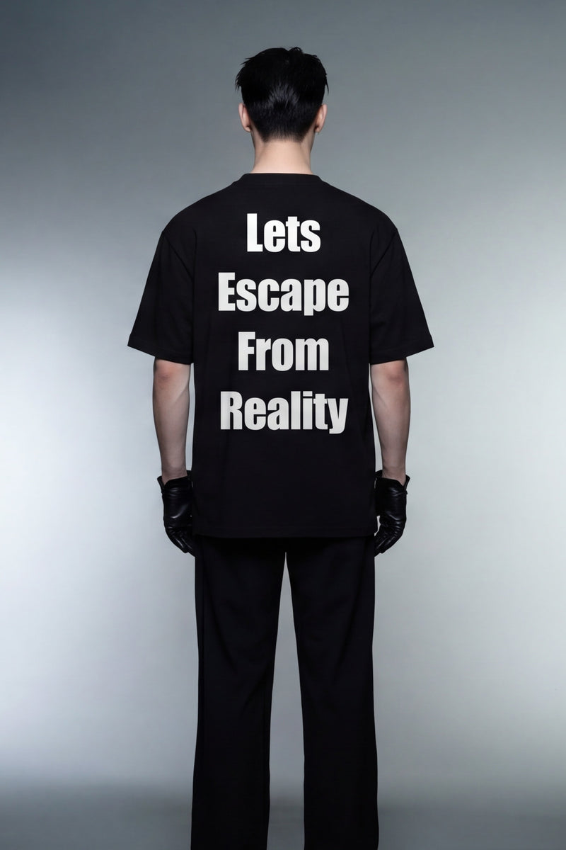 off-supply-escape-from-reality-black-t-shirt model back