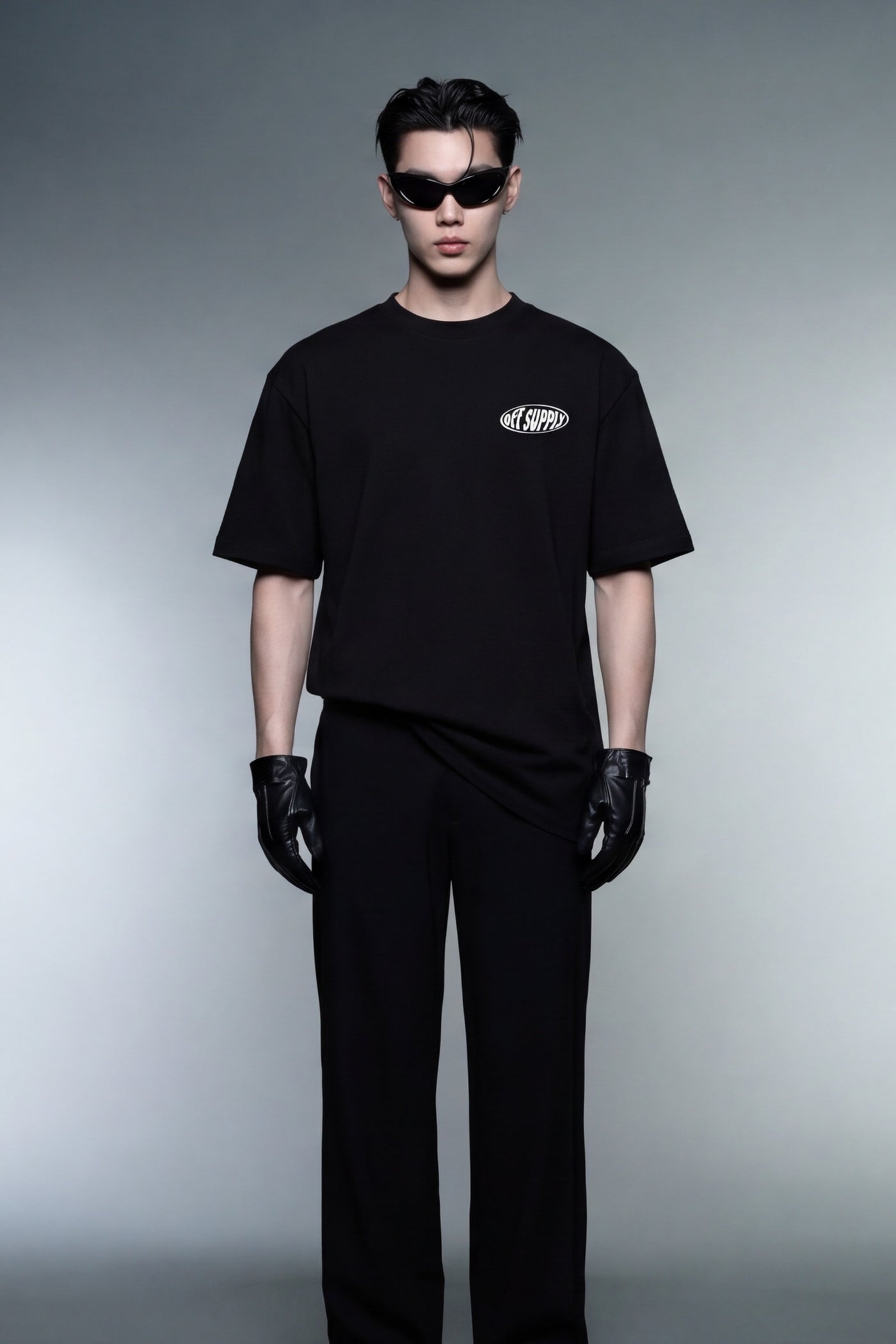 off-supply-escape-from-reality-black-t-shirt model front