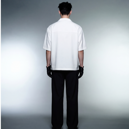 Off Supply In Transit White Bowling Shirt