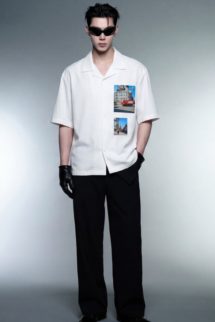 Off Supply In Transit White Bowling Shirt